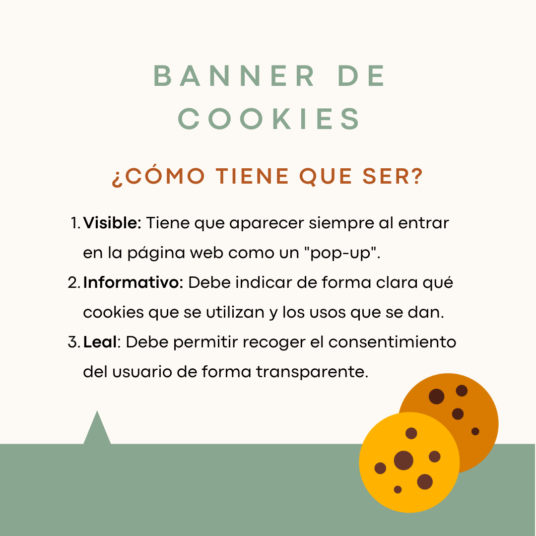 ¿Como tiene que ser el  banner de cookies de una página web?