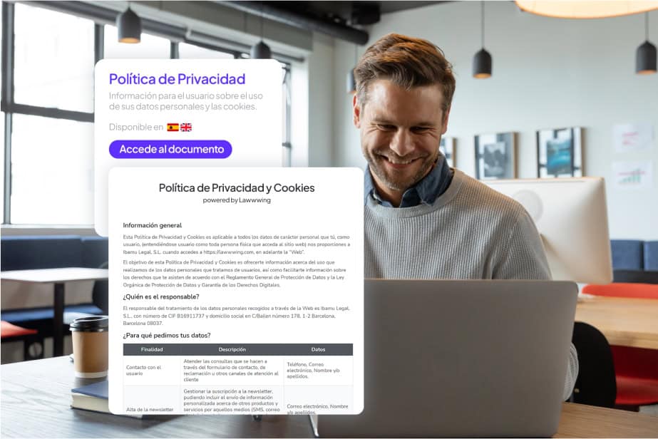 hombre instalando politica de privancidad en su web