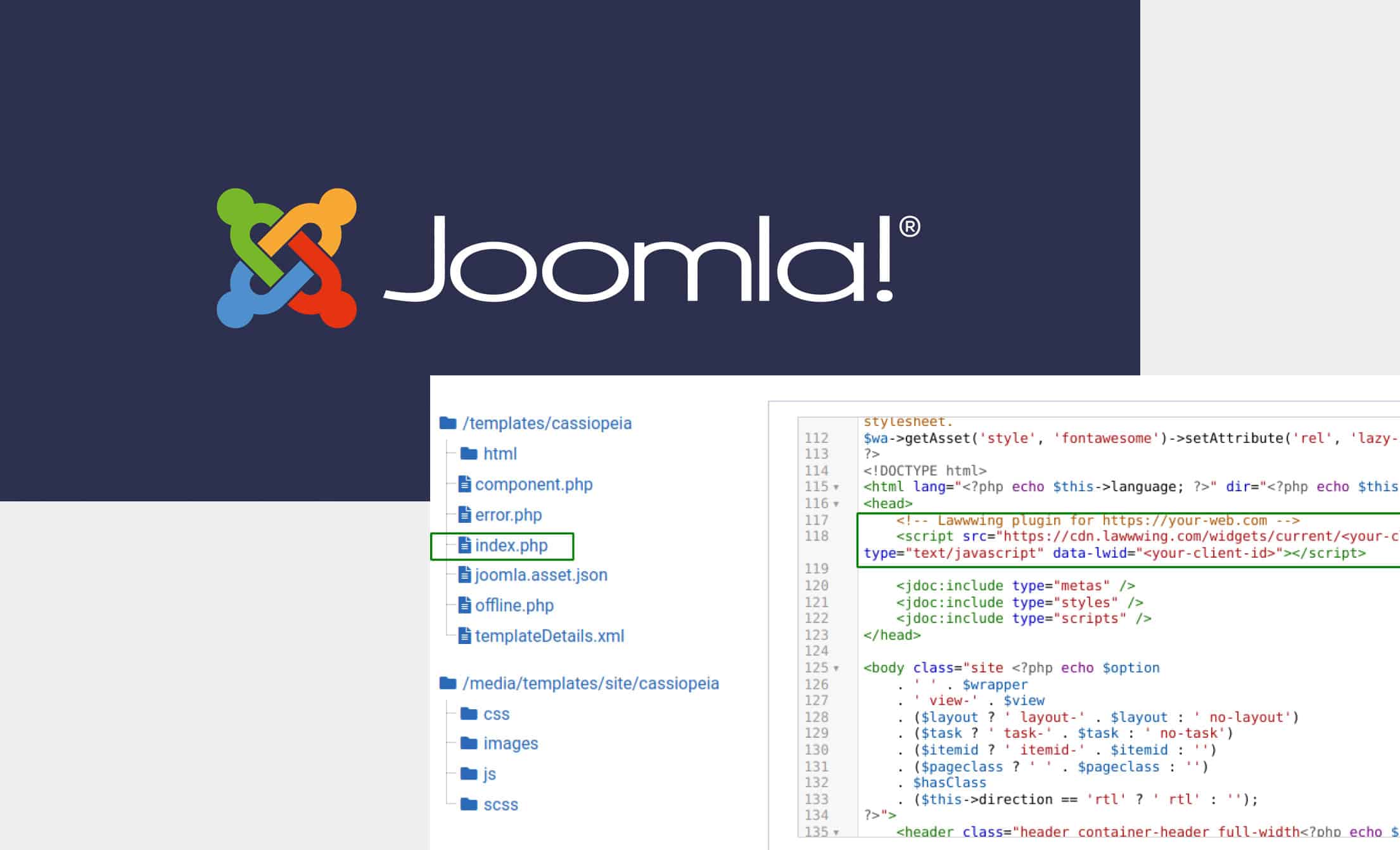 Pantalla de instalación Joomla